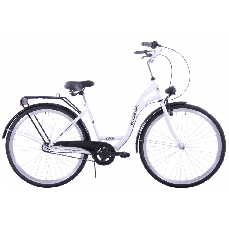 Mestský bicykel 28" Kozbike K51 3 prevodový Bielo-čierny